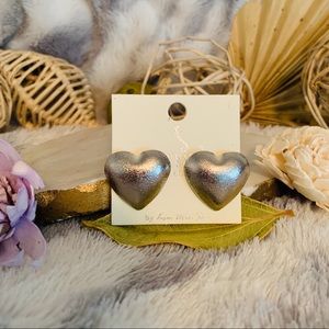 Silver Large Heart Earrings